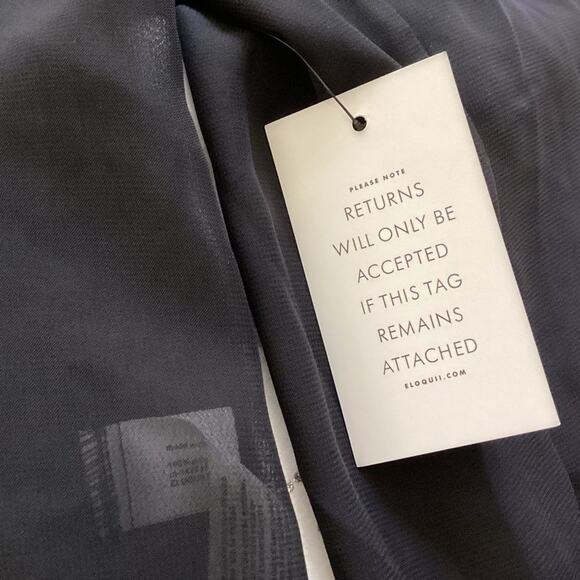 Eloquii Black Sheer Ruffle Sleeve Blouse Size 16 1X NWT - Picture 5 of 7